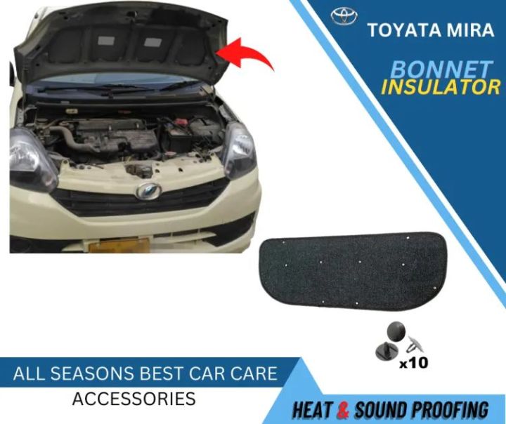 Bonnet Insulator Daihatsu Mira Old Model for Heat Resistance & Sound Proofing with Clips