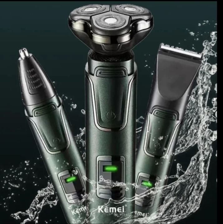 Daling DL-9208 New High quality LED display razor USB Electric Men's Beard knife Revolving body wash Three-head trimmer razor