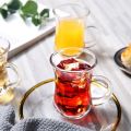 Classic Turkish Tea Cup Set 6Pcs/Set 155ml Tea Coffee Lemon Milk Juice Dessert Drinks. 