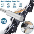 6/12/24Pcs Diamond Coated Cylindrical Burr 4mm Chainsaw Sharpener Stone File Chain Sharpening Carving Grinding Tools Kits.