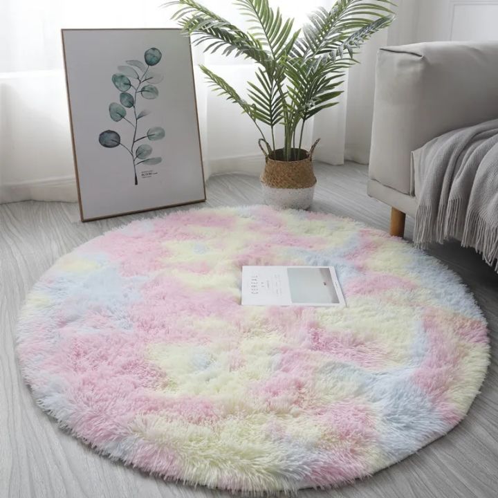 Super Soft Plush Round Rug Mat Fluffy White Carpets For Living Room Home Decor Bedroom Kid Room Decoration Salon Thick Pile Rugs