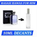 Rasasi hawas for Him perfume 10ml decant sample for men premium quality long lasting fragrance. 