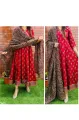 Anarkali Gown Kurta Dupatta Set Women's Straight Fit Anarkali Gown in Teal with Dupatta And Straight Fit Palazzo Pants. 