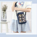 Japan Portable School Girls Small Canvas Shoulder Bag Fashionable Mesh Pocket  Crossbody Bags Women Handbag Outdoor itabag. 