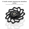 RIDERACE Bicycle Ceramic Rear Derailleur Pulley Wheel AL7075 11T Guide Bearing Jockey Pulley For Road Bike 4mm 5mm 6mm MTB Part. 