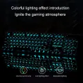 EWEADN Typewriter Gaming Keyboard, 104 Keys, Retro Punk Round Keycaps, Blue Backlight, USB Wired, for Windows PC/Laptop.