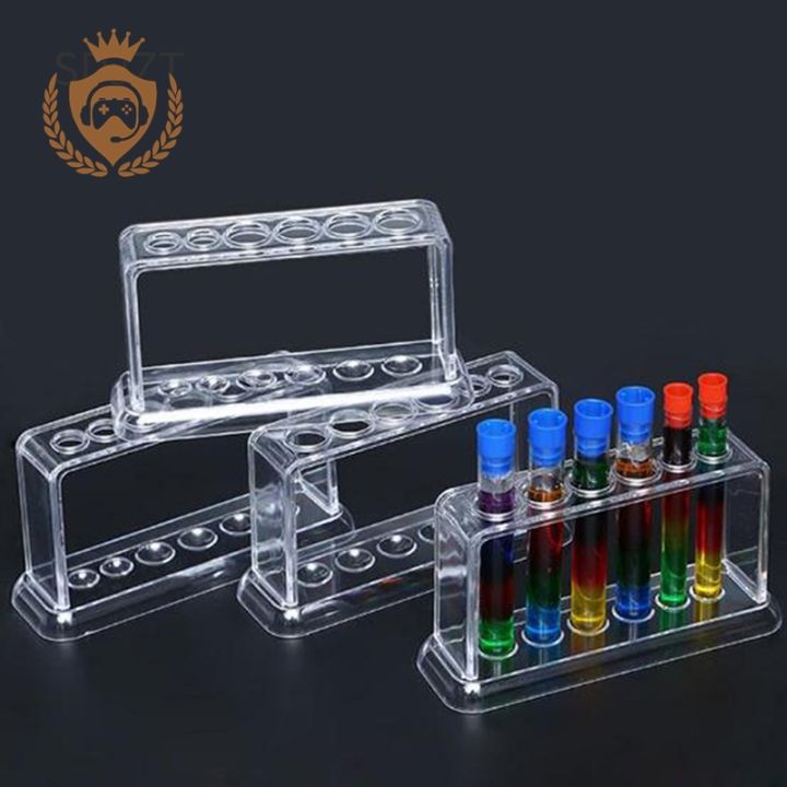 Transparent Plastic Clear Test Tube Rack 6 Holes Stand Lab Test Tube ...
