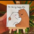 Mini cute canvas painting for gift . 