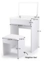 Modern dressing table with mirror of stool. 