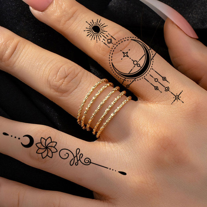 30pcs%20Temporary%20Tattoo%20Sticker%20Moon%20Star%20Small%20flower%20Waterproof%20Fake%20Tattoo%20for%20Men%20Women%20Girls%20Cute%20Fingle%20Tatoo%20Henna%20Sticker%20-%20Image%203