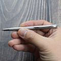 Pocket Stainless Steel Ballpoint Pen 0.7mm Black Blue Ink Refill Portable Mini Metal Ballpen Stationery Office School Supplies.