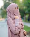 Hijab Half Niqab patti And Plain Scarf Chiffon Soft Georgette - Stroller - Naqab For Girl's and Women's. 