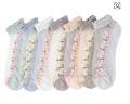 Trendy women cute colorful transparent lace socks.
