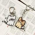 NEW 1pair Cute Cat Keychain Pendant, Matching Couple Backpack Keychain. 