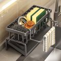Sponge Holder for Kitchen Sink, Plastic Auto Draining Kitchen Sink Organizer, Sink Caddy with Removable Brush Holder. 