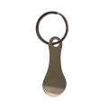 1pcs Shopping Cart Token Stainless Steel Key Ring Supermarket Trolley Token Foreign Trade Shopping Token. 