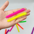 5PCS Colored caterpillar Pull Worm Noodle Fidget Toys Stretch String TPR Rope Anti Stress String Stress Relief Autism Vent Toys. 