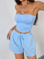 Women's Fashionable Casual Racerback + Shorts Set, Y2K Hot Girl Style and Casual Comfortable Women's Outfit.
