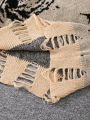 New Trendy Street Style Ripped Abstract Starry Sky Pattern Pullover Sweater Casual Round Neck Knitted Men's Pullover.