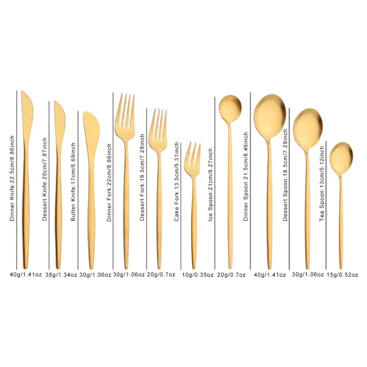 6Pcs%20Dinnerware%20Set%20Matte%20Gold%20Knife%20Fork%20Dessert%20Spoon%20Tableware%20Cutlery%20Set%20Stainless%20Steel%20Flatware%20Kitchen%20Dinner%20Set%20-%20Image%203