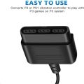 For  PS2 PlayStation Dualshock 2 Joypad GamePad to 3 PS3 PC USB Games Controller Adapter Converter Cable without Driver. 