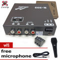 Top Product car amp karaoke preamp 3 band mic mixer can use two microphones to adjust the sound of the singing. free mic. 
