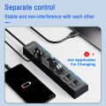 7 Port Usb Splitter Laptop Desktop Computer Expander Multifunctional Hub Hub Independent Switch One Drag Seven. 