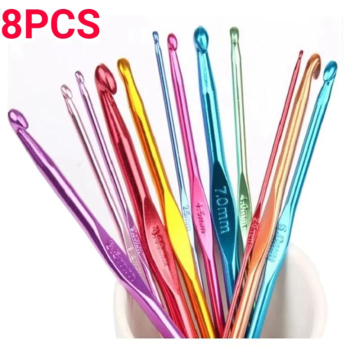 Aluminum Oxide Crochet Hooks — Colorful Single-Ended Crochet Tools for ...