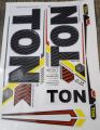 New 3D 2024 Ton Black And Read Edition Cricket Bat sticker Professional Players. 