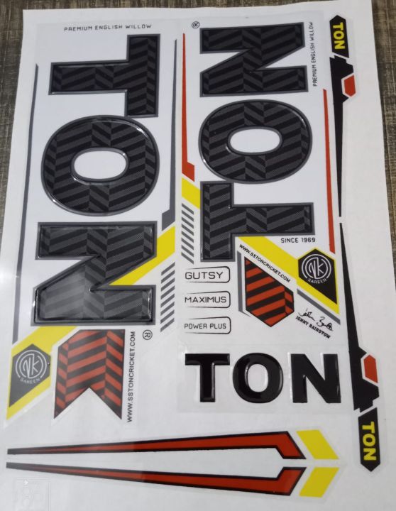 New 3D 2024 Ton Black And Read Edition Cricket Bat sticker Professional ...