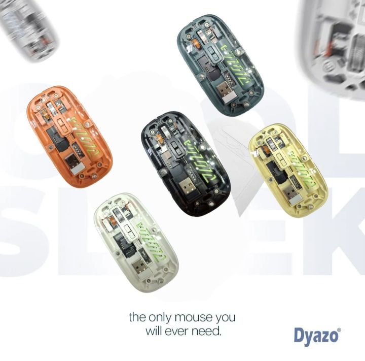 Wireless Bluetooth Transparent Mouse, Tri-Mode (BT5.1+ BT5.1+ 2.4GHz) Type C Rechargeable Mouse Silent Ultra Thin 4 DPI Adjustable