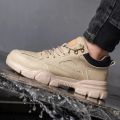 High-quality Safety Shoes Men Steel Wire Rotary Buckle Work Sneakers Indestructible Shoes Anti-smash Anti-puncture Work Shoes. 