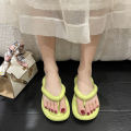 Qzshop Korean style flip flops🌈Good material, light weight🌟Plain printed, can fit any occasion🌺Modern, simple, durable💟. 
