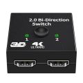 4K HDMI-Compatible Splitter Switch Bi-Direction 1x2/2x1 KVM for TV Box PS4/3 Switcher Adapter Dual Input Single Output.