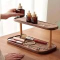 Hot Wooden Storage Shelf 2-Tiers Desktop Organizer Shelves Desk Display Rack Desktop Dressing Table Cosmetics Storage Rack YUZI.