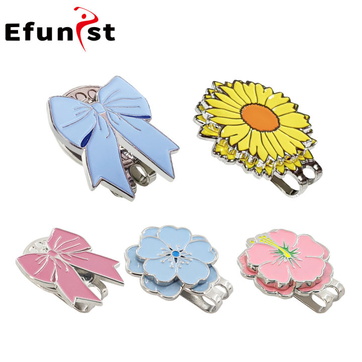 Golf Cap Clips With Magnet Mark Petal Pattern Golf Ball Marker Golf Ball Position Removable Metal Drop Ship Golf Accessories