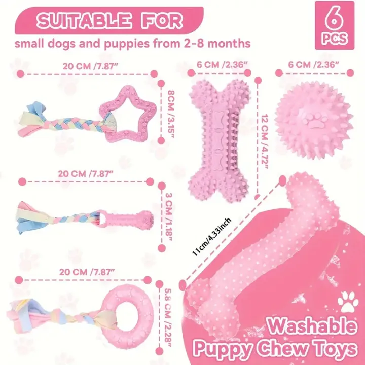 6%20PCS%20Dog%20Chew%20Toys%20For%20Cleaning%20Teeth%20%20Soft%20Rubber%20Bone%20Funny%20Ball%20Interactive%20Donut%20Treat%20Set%20For%20Small%20Medium%20Dogs%20Pet%20Gifts%20-%20Image%207
