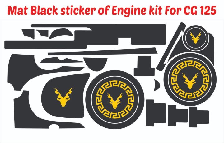 Mate black sticker of Engine kit for CG125
