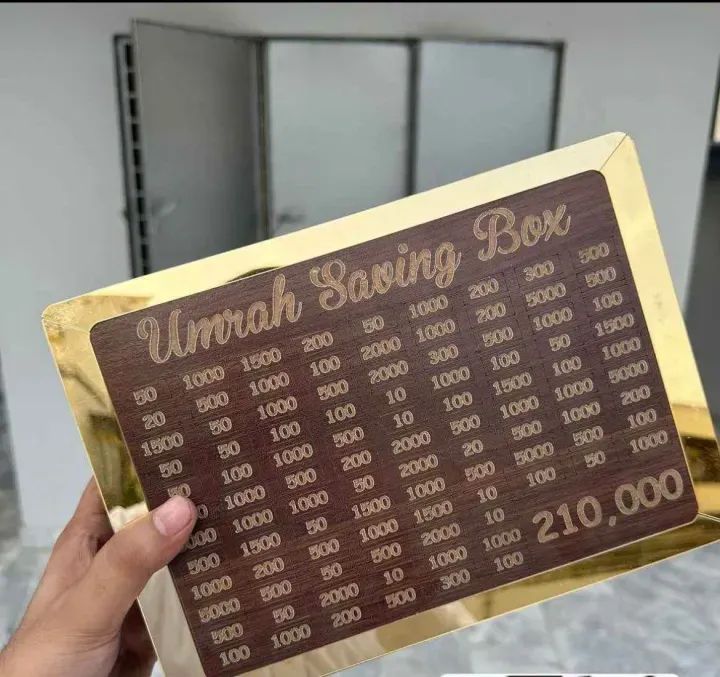 Umrah saving box- Journey to the Kaaba ️ - wooden box | Daraz.pk