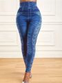 Plus Size 1XL-5XLwomen's High Waisted Tight Pants Anti Denim Jeans Casual Bottom Pants and Long Pants for External Wear. 