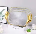 Serving Trays With Golden Handles, 3 Pieces
set. 