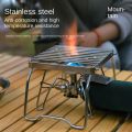 Outdoor Stainless Steel Stove Holder Camping Portable Folding Mini Barbecue Rack Pot Holder Baking Tray Holder. 