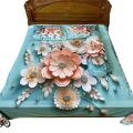 Premium King Size 3D Design Bed Sheet with 2 Pillow Cover & 1 Side pillow Cover. 
