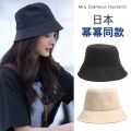 Bucket hat women peaked sun hat smile face Korean version anti-UV big brim bucket hat black caramel khaki yellow. 