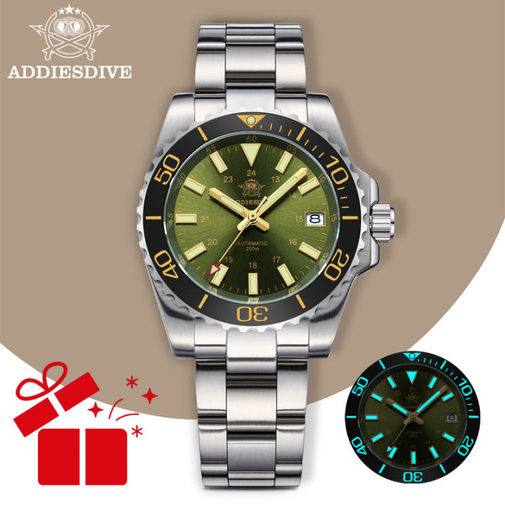 ADDIESDIVE Men Luxury Watch Sapphire Crystal Ceramic Ring 20Bar Diving Luminous Automatic Mechanical Watch Exquisite  Clock