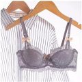 MOYISU 1/2 Ear AB Cup Pure Desire Girl Bra Set | Pull-up Bra Set With Bow Breathable French Lace Bra | Anti-Slip Cup Date Night.