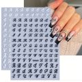 Retro English Letters Nail Stickers 4/8 Sheets 3D Self-Adhesive Nail Art Design Black White Gold Silver Nail Decals. 