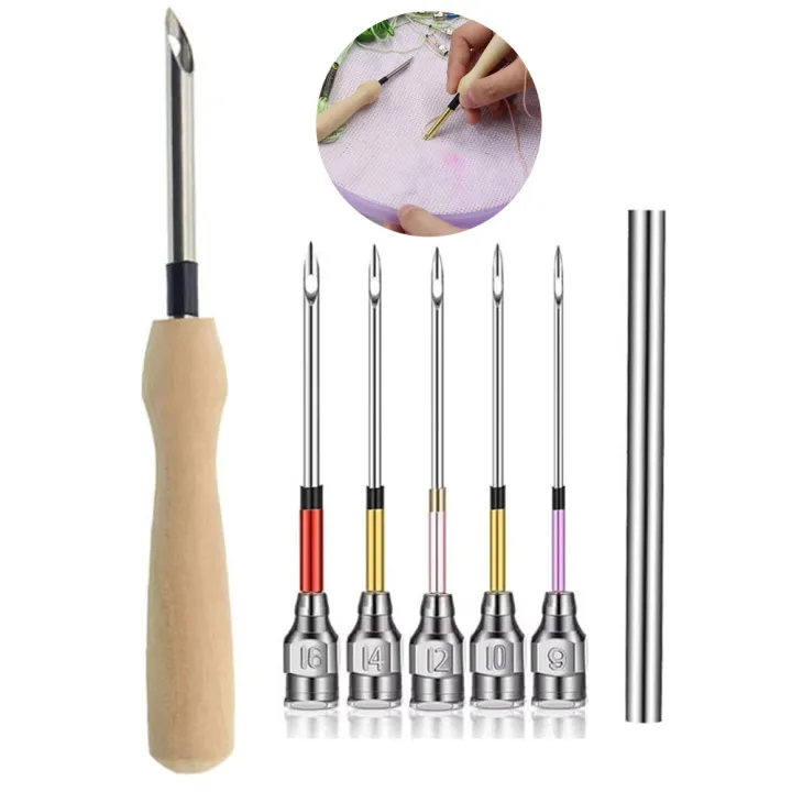 1set Punch Needle Tool Kit Embroidery Cross Stitch Knitting Tools ...