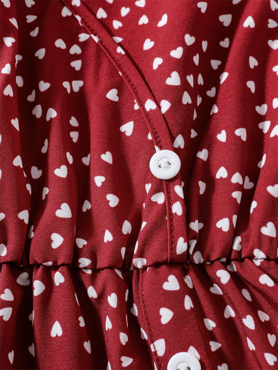 Girls%20retro%20red%20dress%20with%20white%20dots:%20elegant%20V-neck%20design,%20comfortable%20fit,%20suitable%20for%20parties%20and%20daily%20life%20-%20Image%203