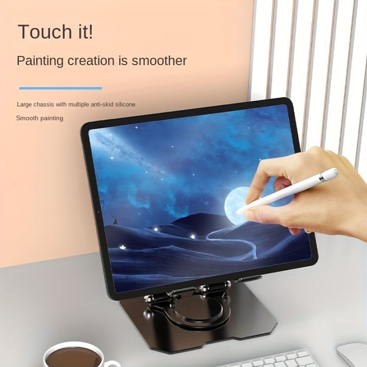 360%C2%B0%20Rotatable%20Tablet%20Stand%20Adjustable%20Foldable%20Desktop%20Stand%20Holder%20Compatible%20For%204.7-12%20Inch%20Ipad%20Pro/Air/Min%20Laptop%20Tablet%20-%20Image%203